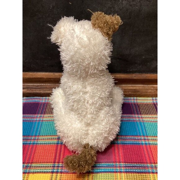 Barnes & Noble Dog Terrier Puppy Plush Cream White Brown Stuffed Animal “Noble” - Picture 5 of 12